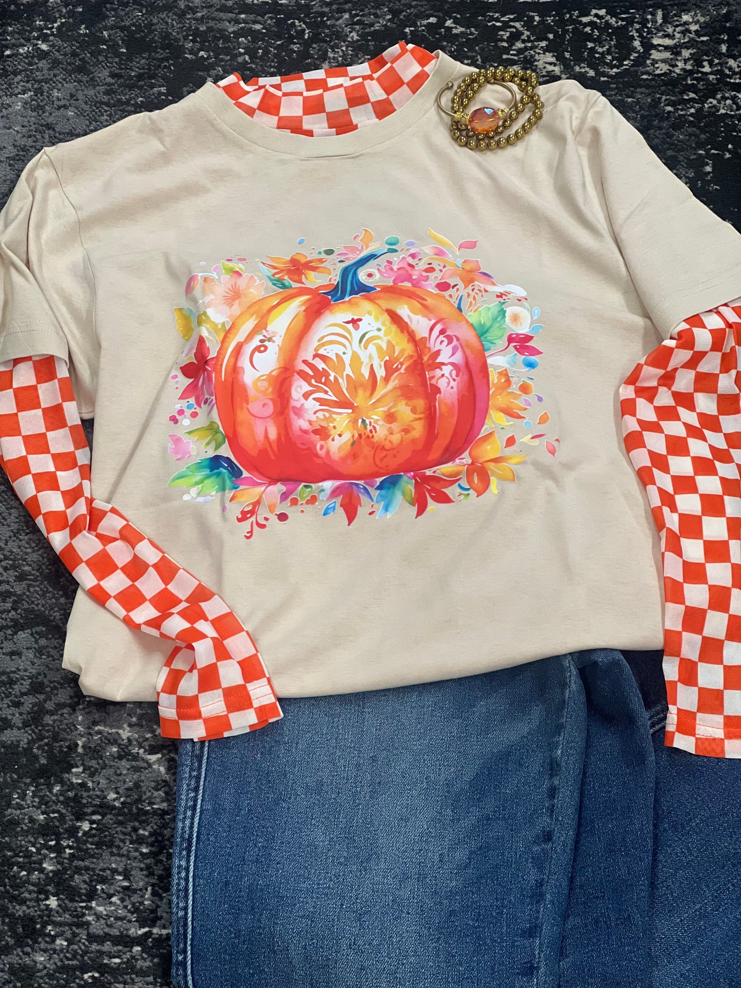 Malibu Hippie Fall Pumpkin Graphic Tee