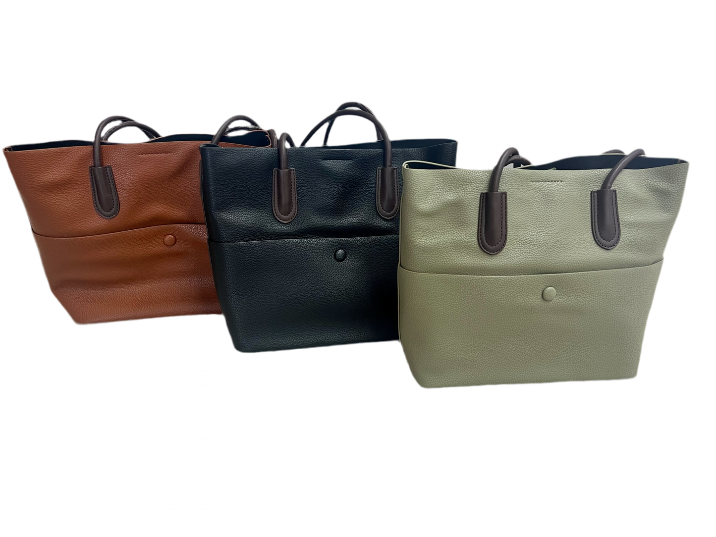 Leather Purse w/Front Snap Pocket + Insert