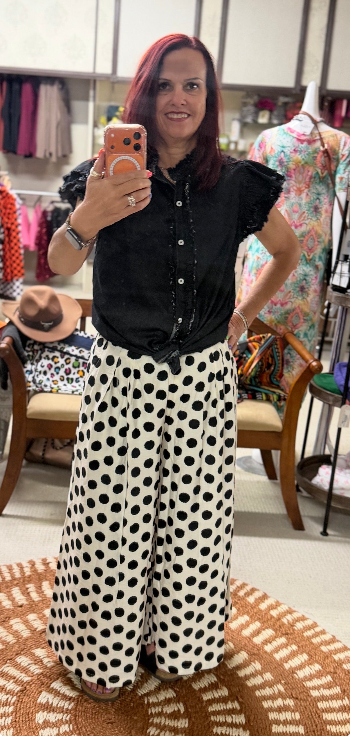 Off White w/ Large black Dots
