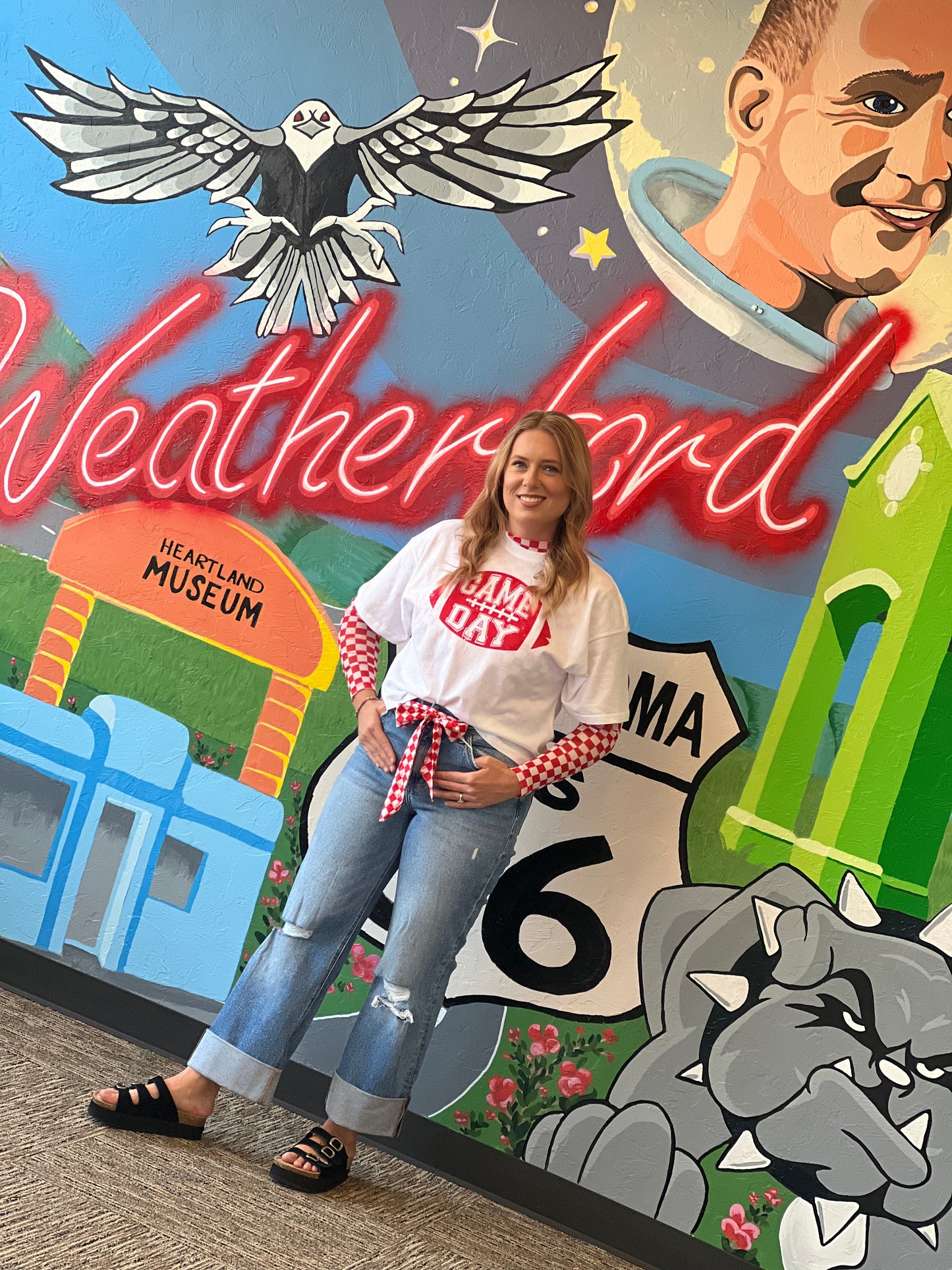 MineB Game Day Football Crop Graphic Tee