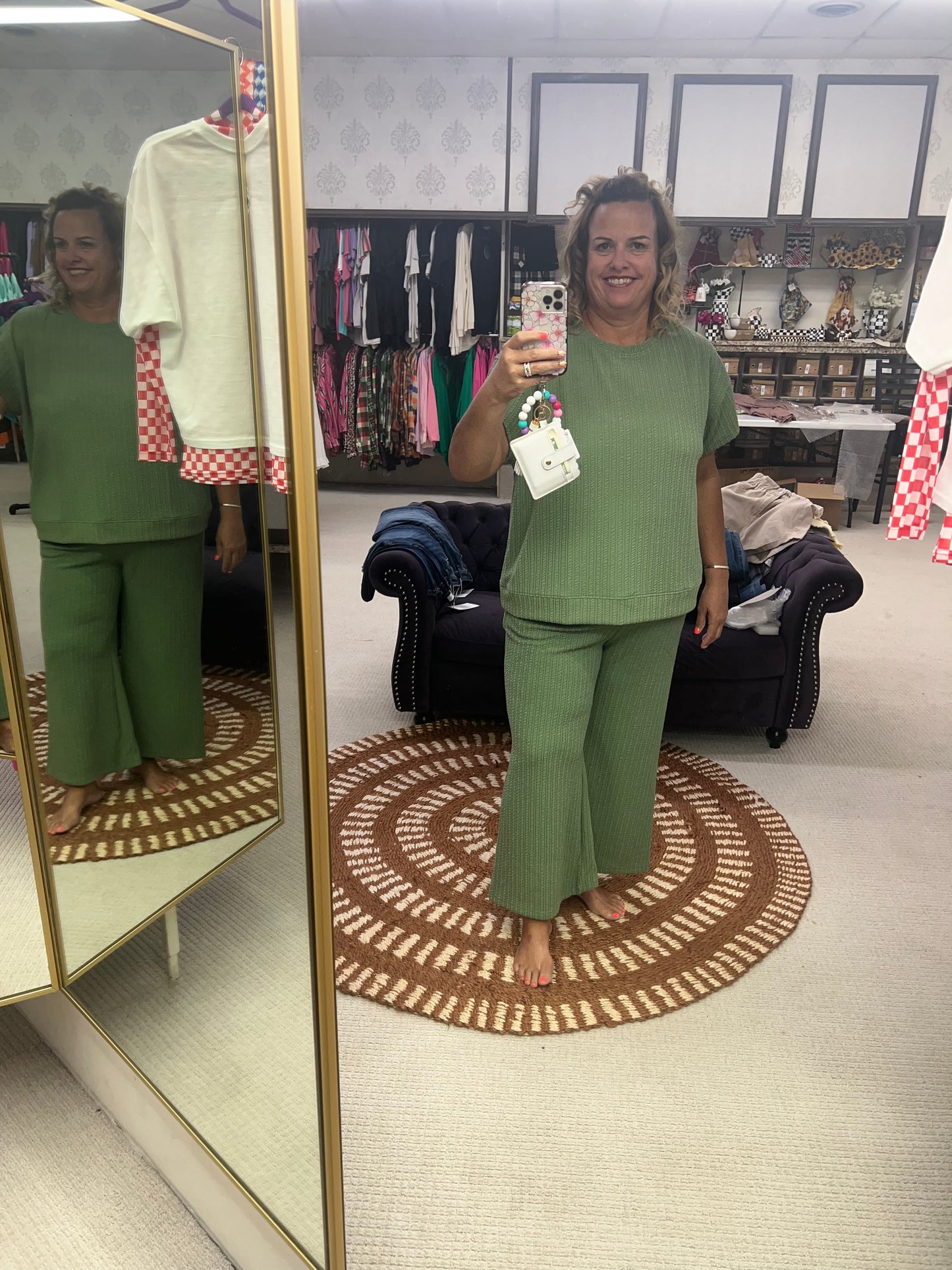 Verevet Waffle Textured Knit Top