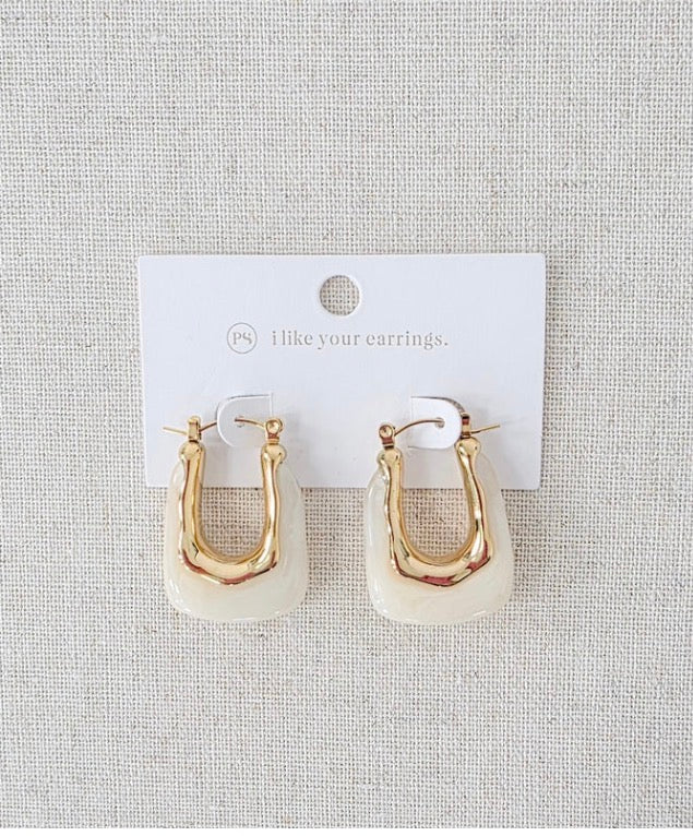 Cha-Cha Resin Hoop Earrings-Waterproof