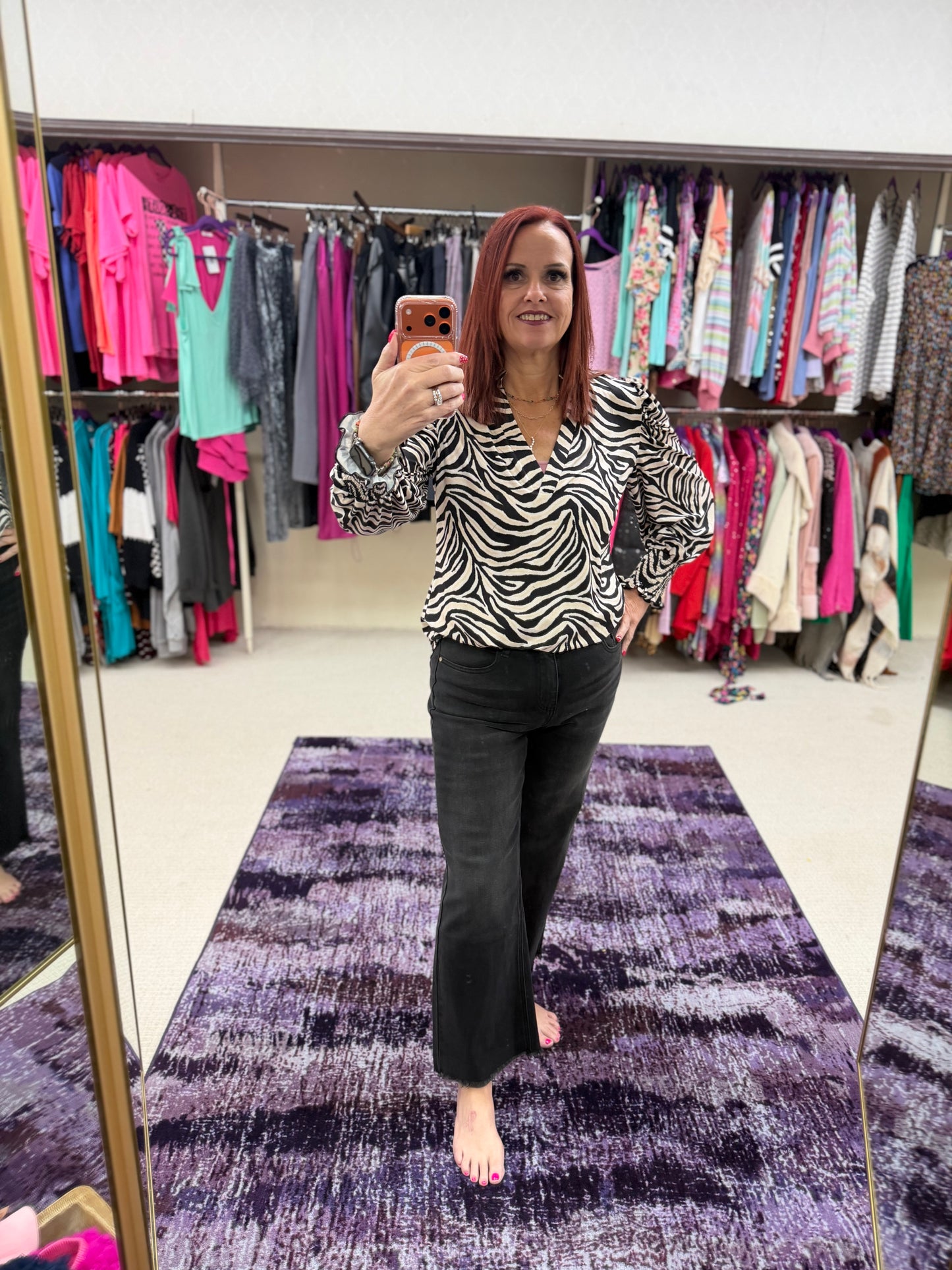 Sterling kreek Canyon Kreek Zebra Print Top