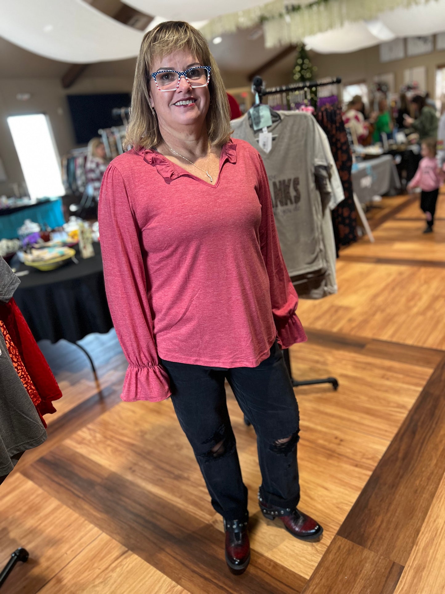 Sterling Kreek Saturday Night Red Top