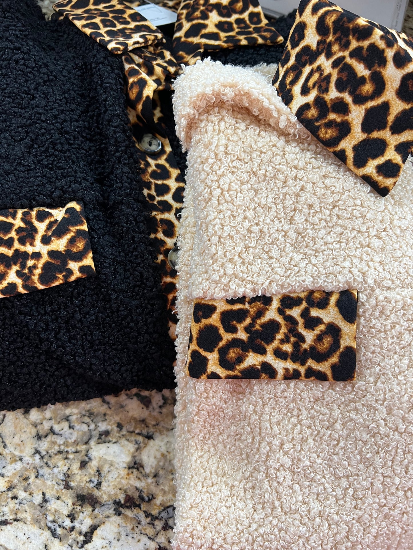 Regular & Curvy Leopard Sherpa Button Down Shacket
