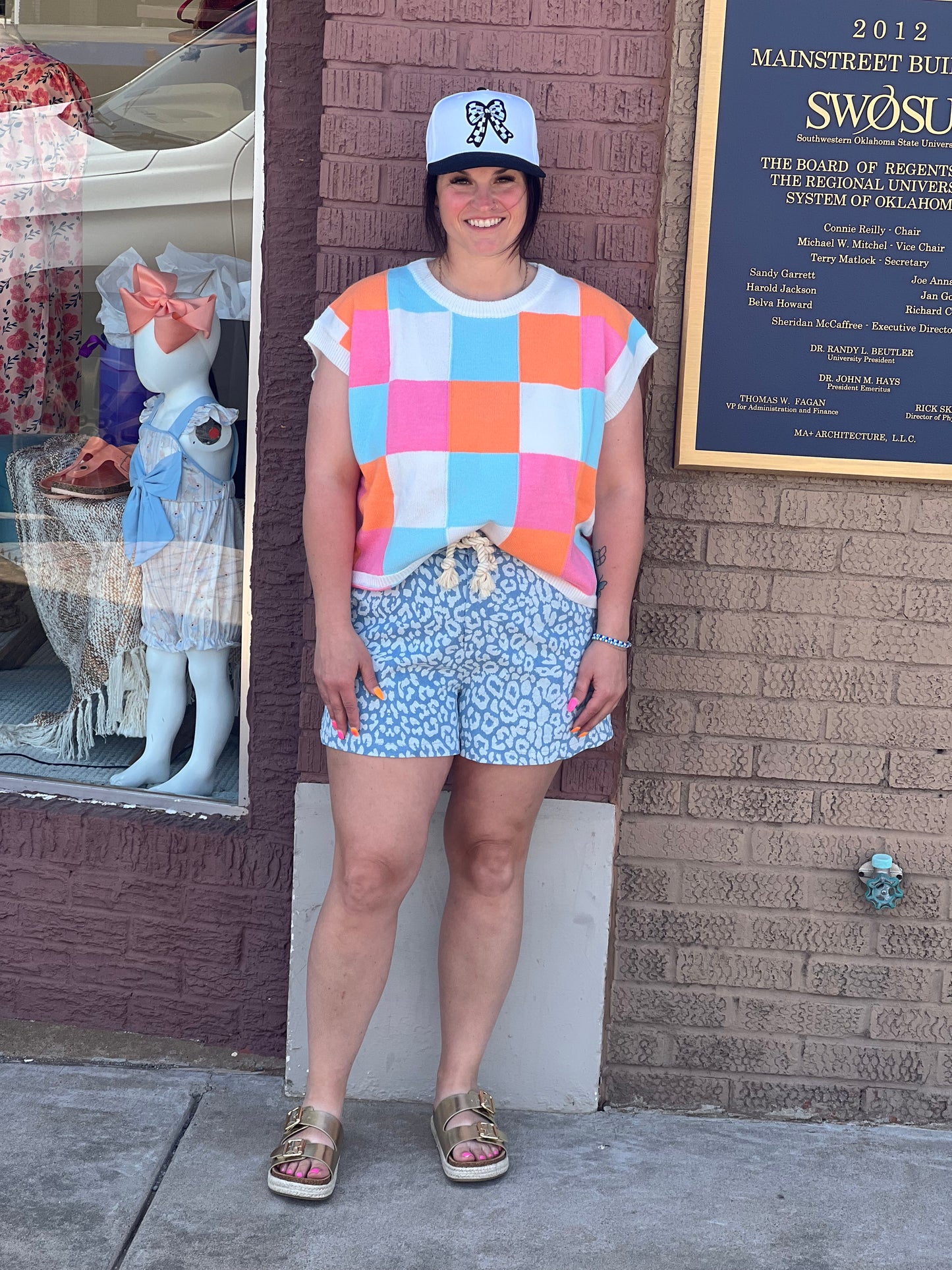 BiBi Multi Colors Checkered Sweater Vest