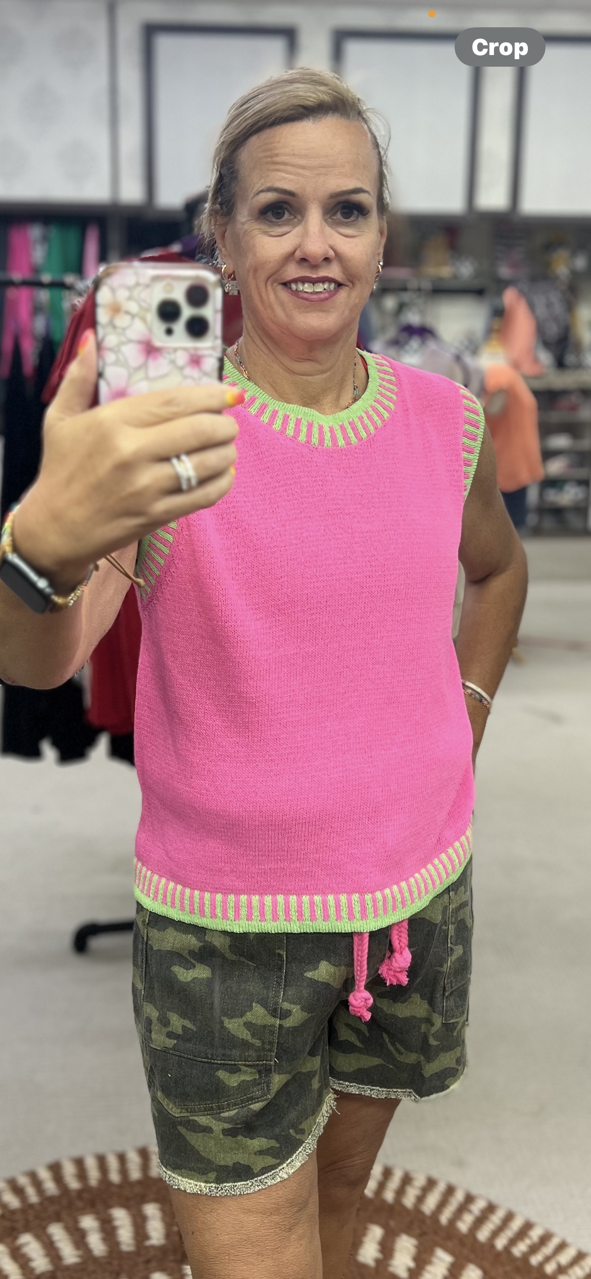 BiBi Solid Color Block Sleeveless Knit Top