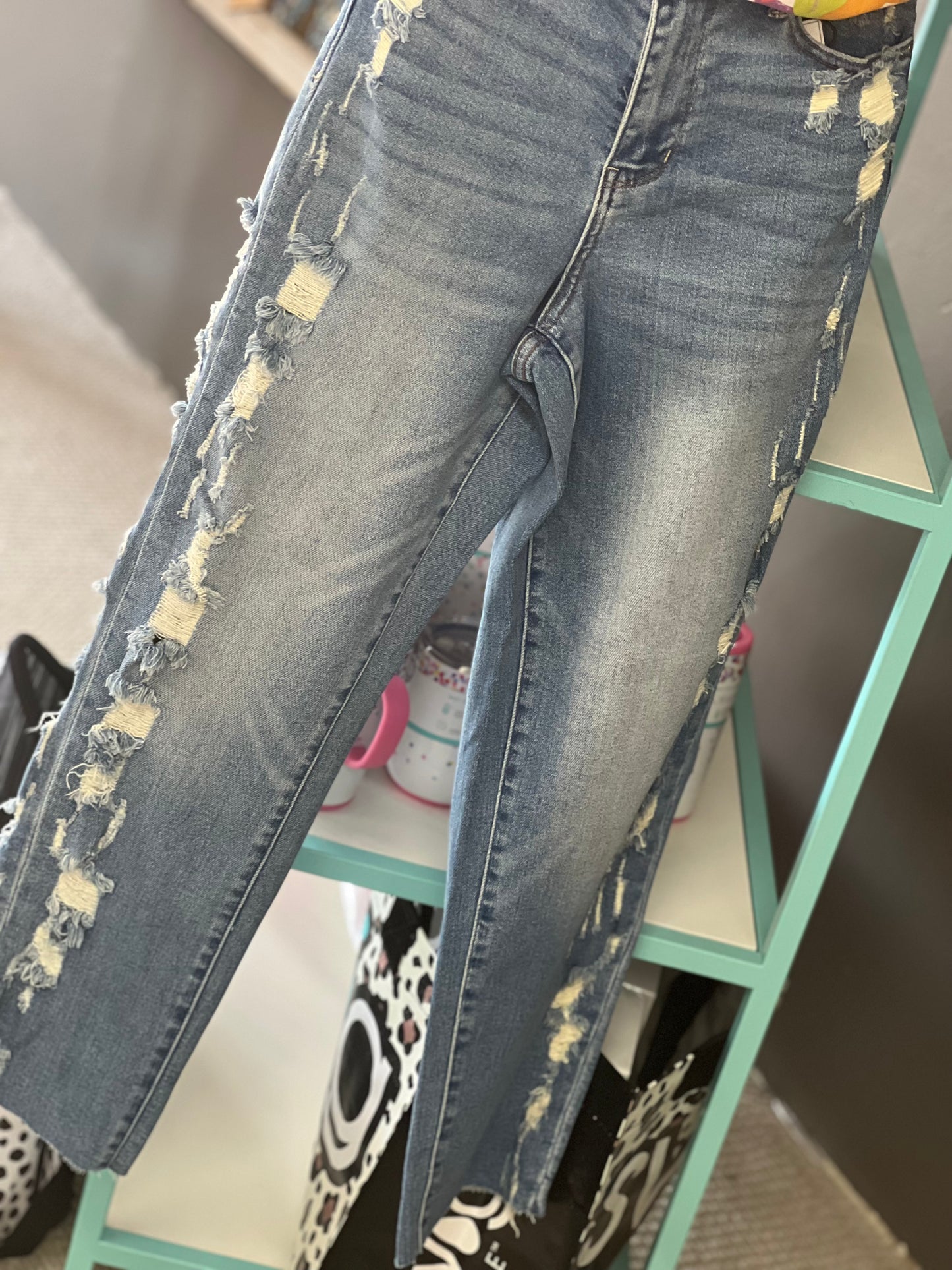 Reg & Plus Judy Blue Edge Patchwork Jeans