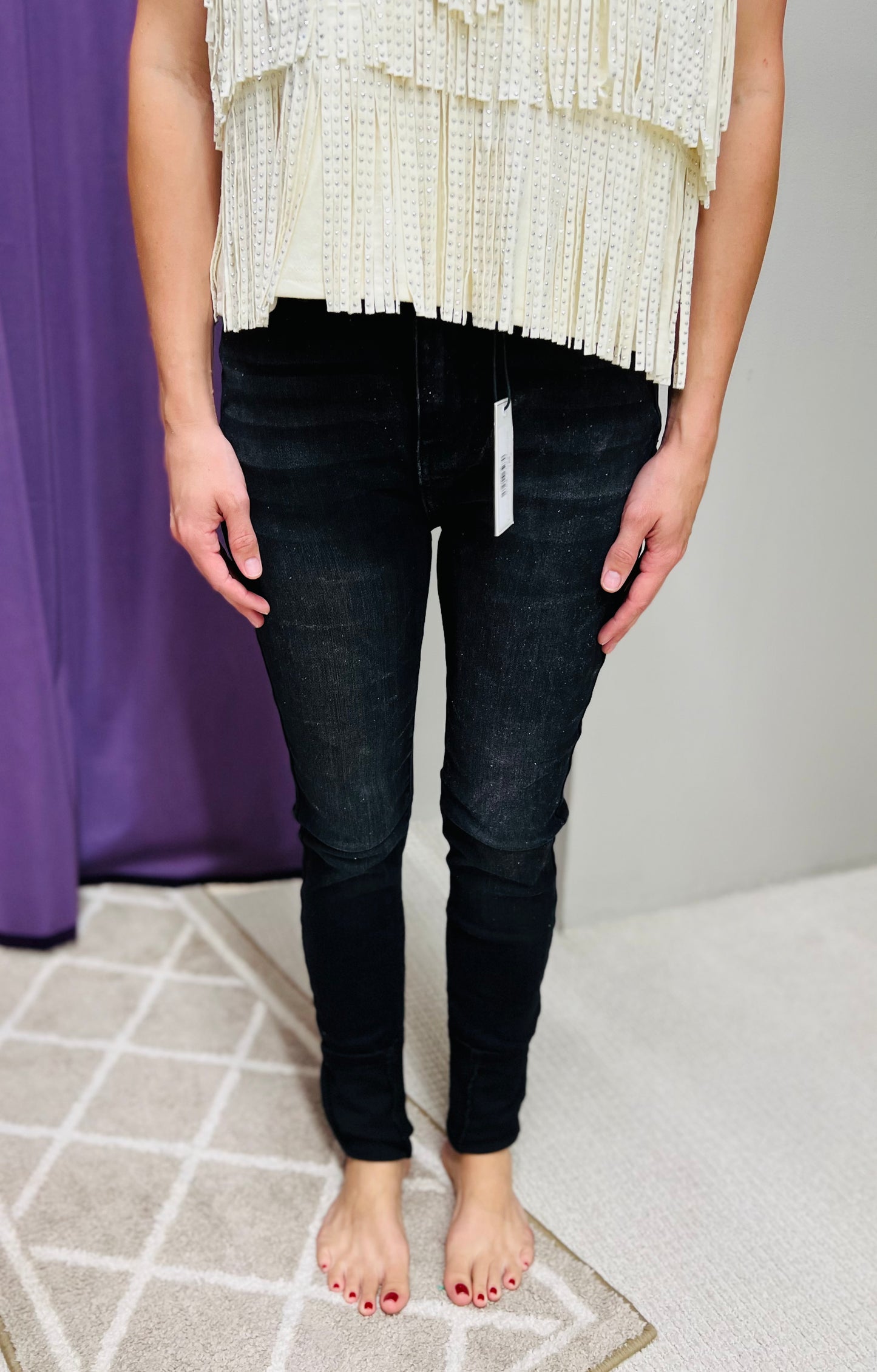 Reg & Curvy Judy Blue HW UnCuffed Skinny (Tall/Long) Jean