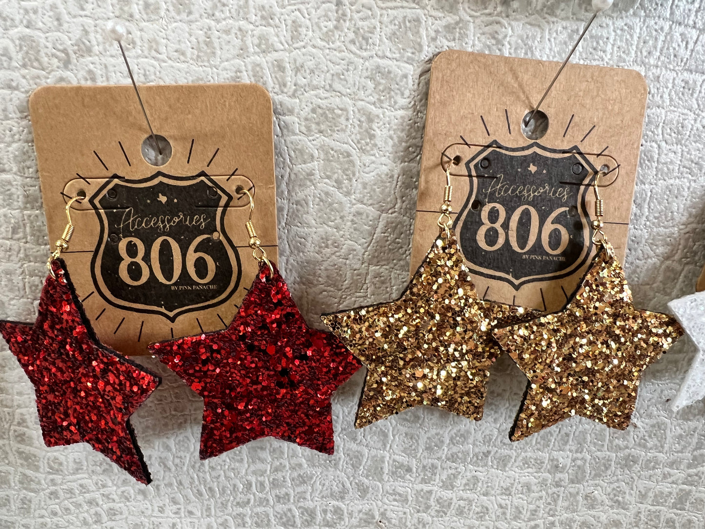 806 Glitter Star Earrings
