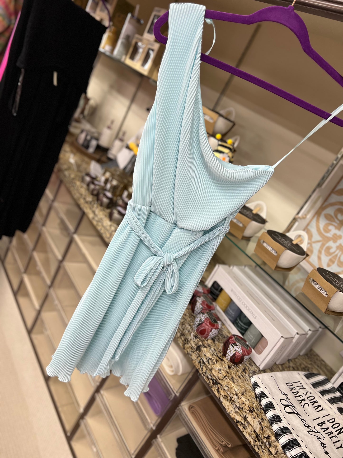 Regular SheSky Lt. Blue One Shoulder Dress