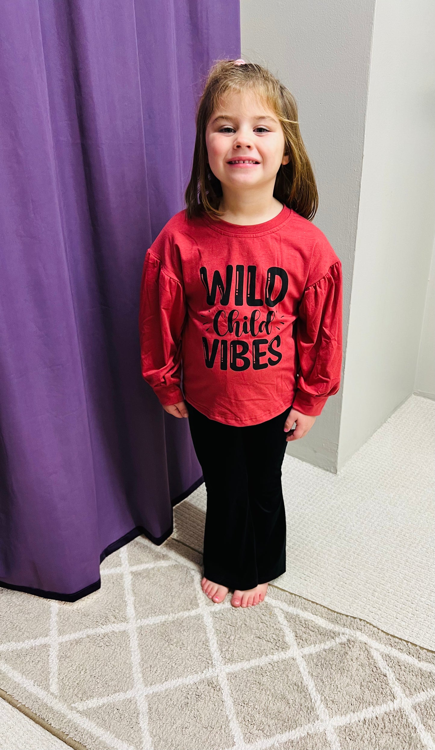 Girls Honeydew Maroon Wild Child TShirt