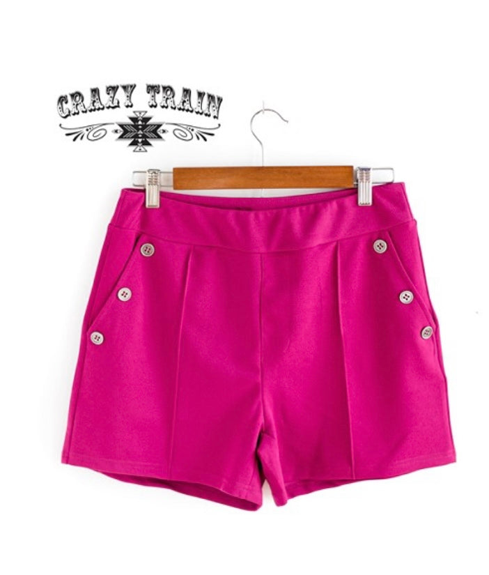 Crazy Train Perfect Pair Raspberry Trouser Shorts