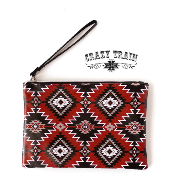 Crazy Train Bridle Up Aztec Wristlet