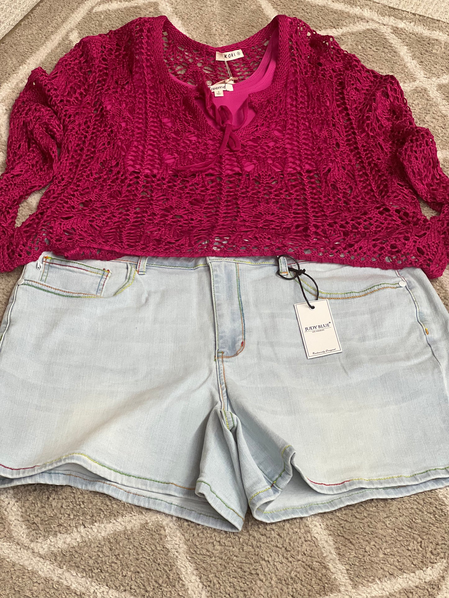 Reg & Curvy Judy Blue Light Denim Shorts-no distress