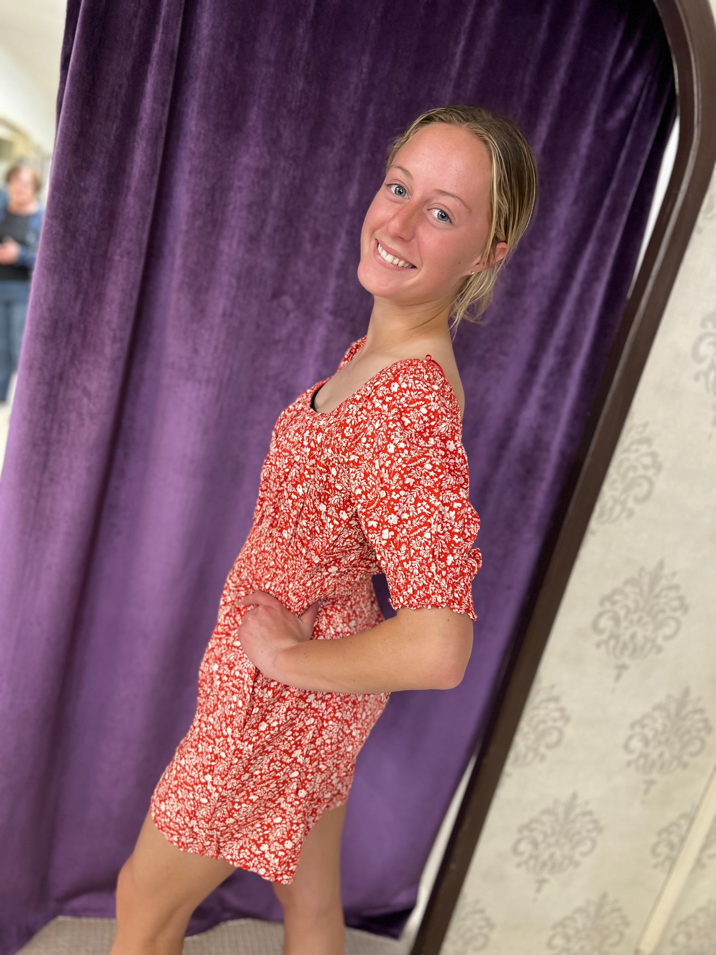 Regular Hailey & Co Red Ditzy Flower Romper