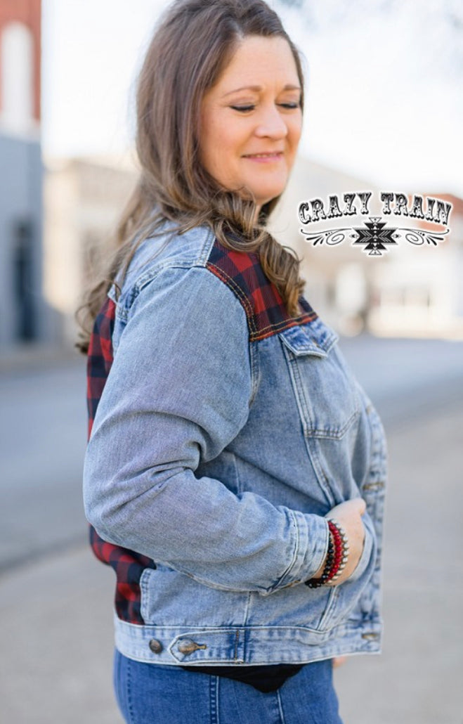 Curvy Crazy Train Mountain Mornings JeanJacket