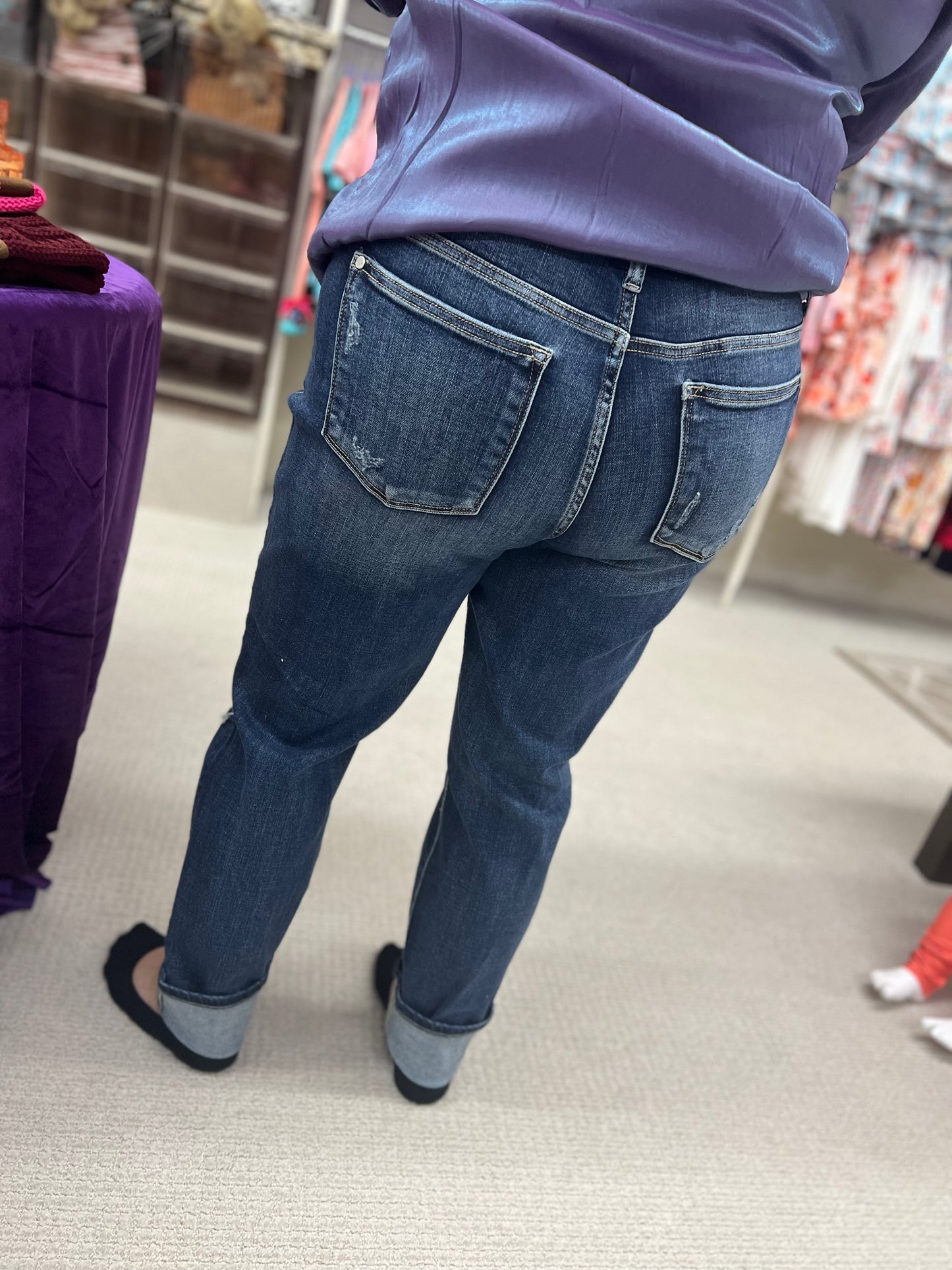Regular Judy Blue Mid-Rise Cuffed Destroy Boyfriend Jeans
