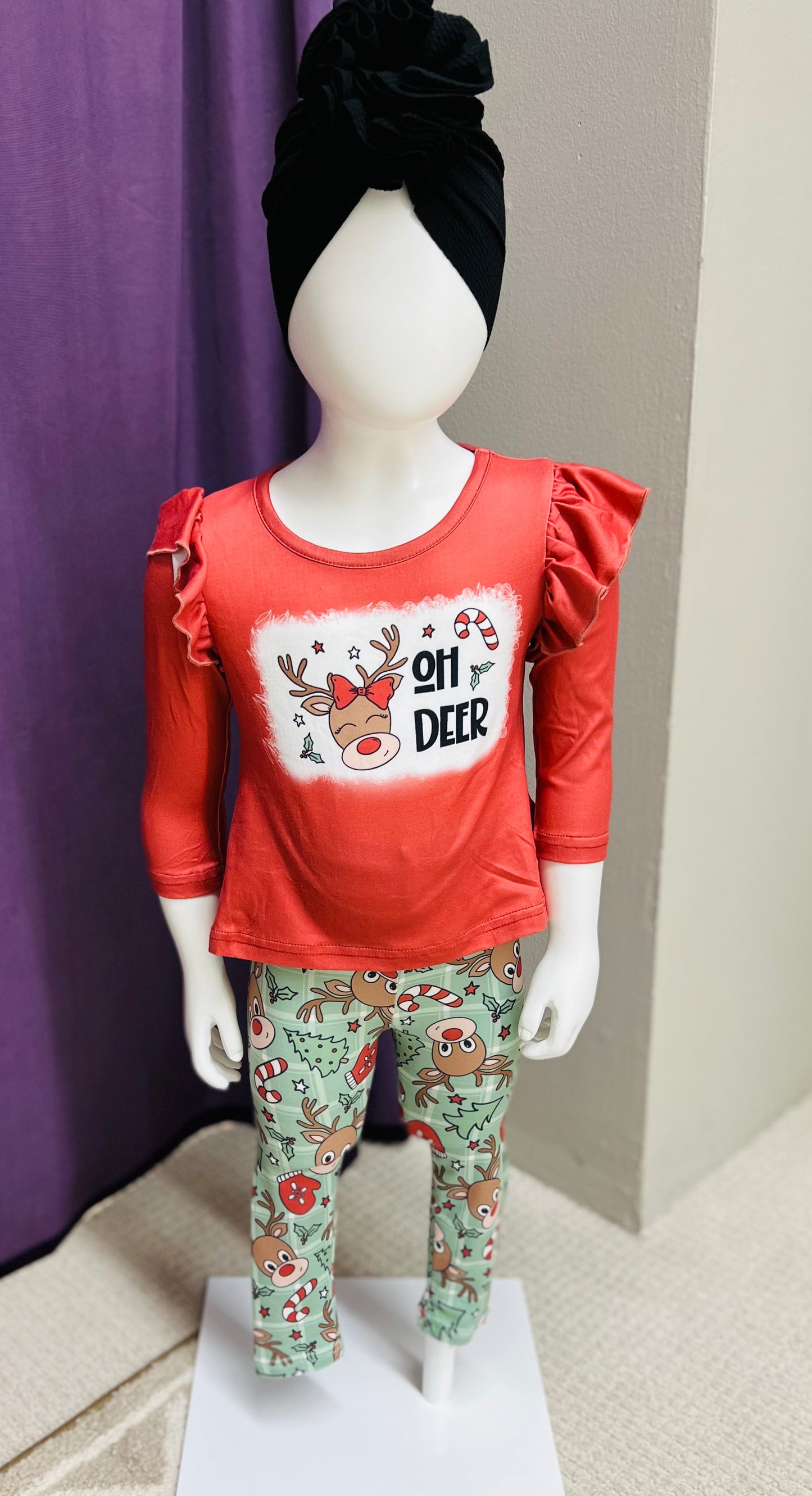 Girls Holiday 2-piece High Low Top w/ Leggings