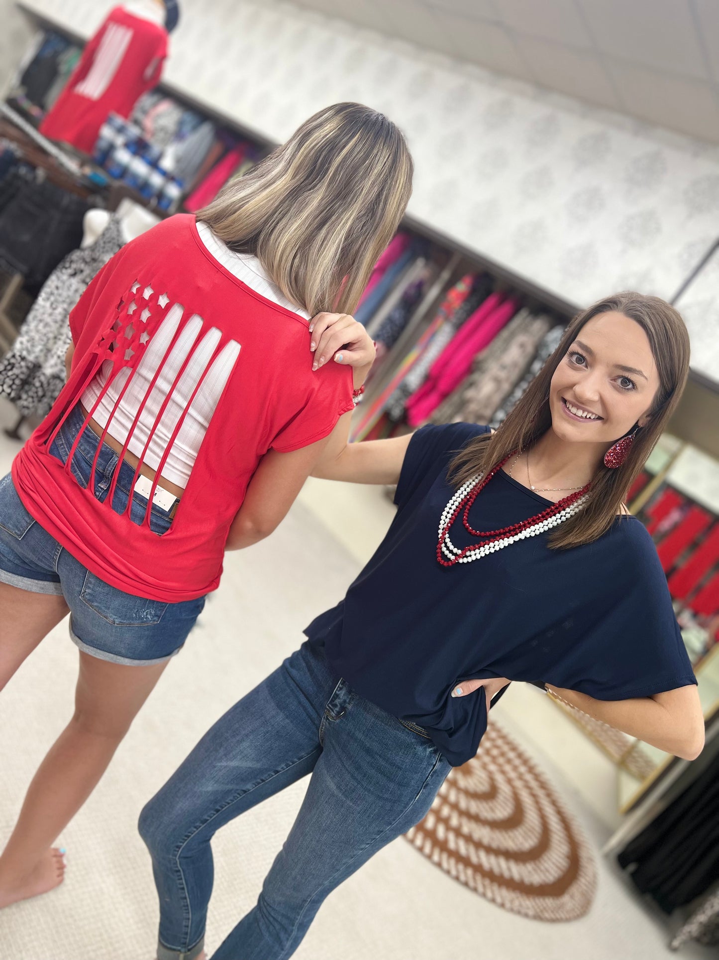 4th Of July American Flag Laser Cut Tank