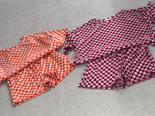 Ces Femme Checkered Short Set