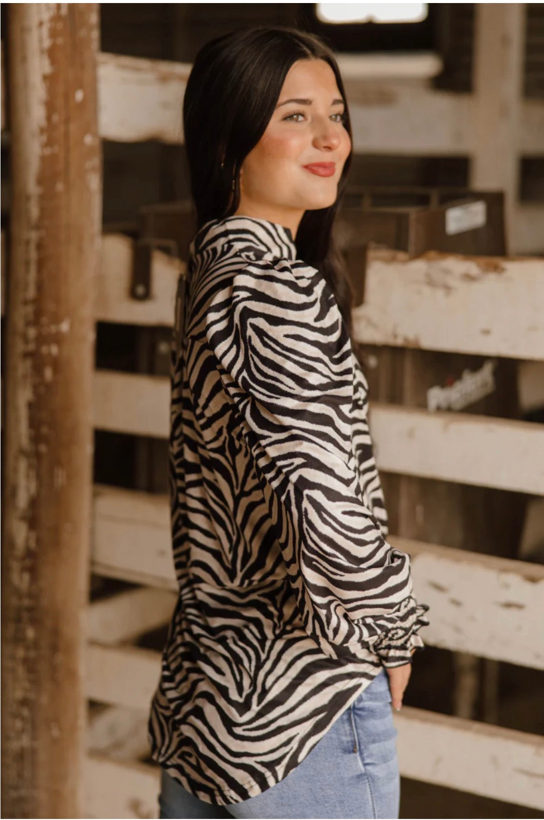 Sterling kreek Canyon Kreek Zebra Print Top