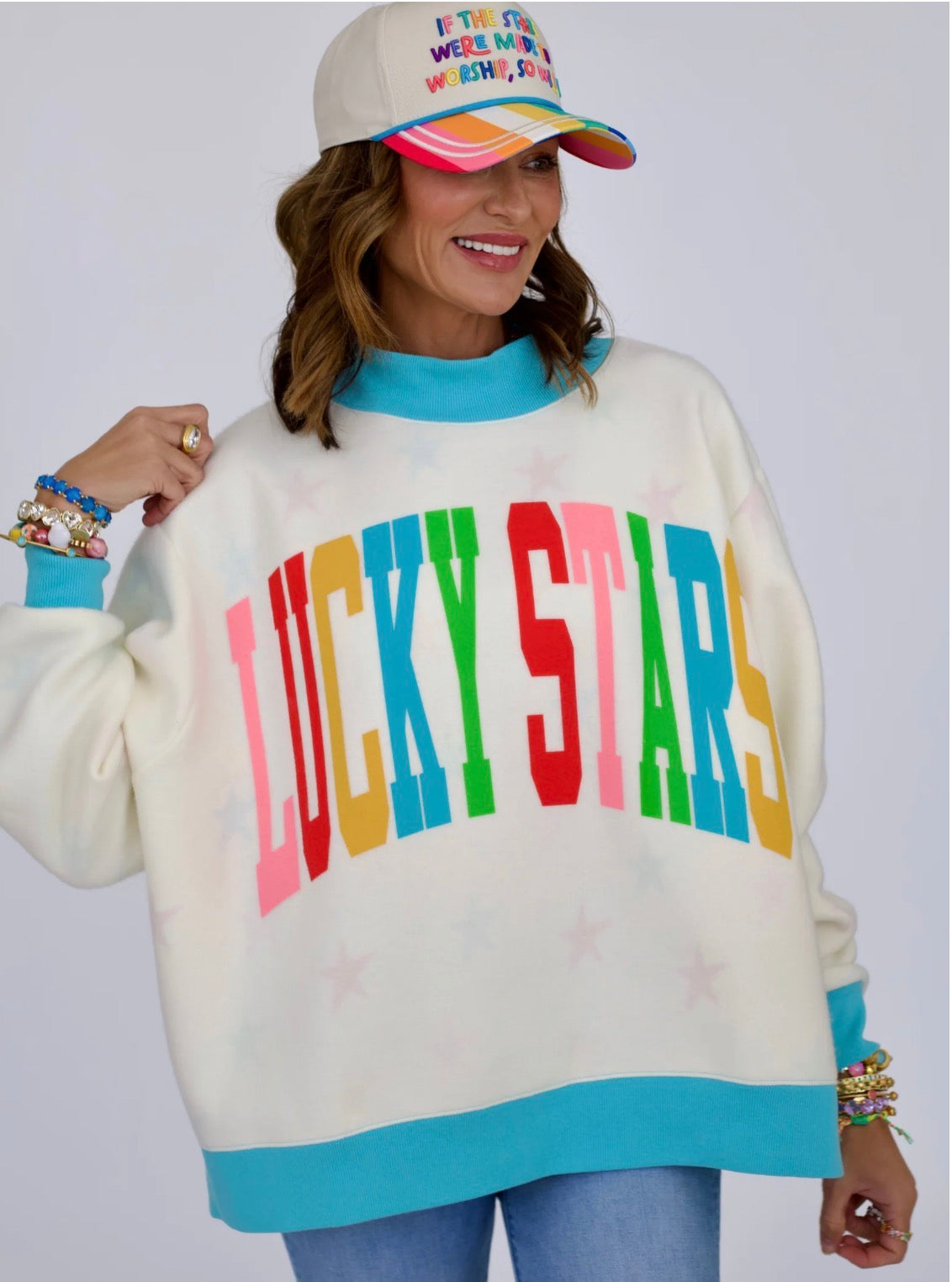 Lucky Stars 2-sided Mock Sweatshirt