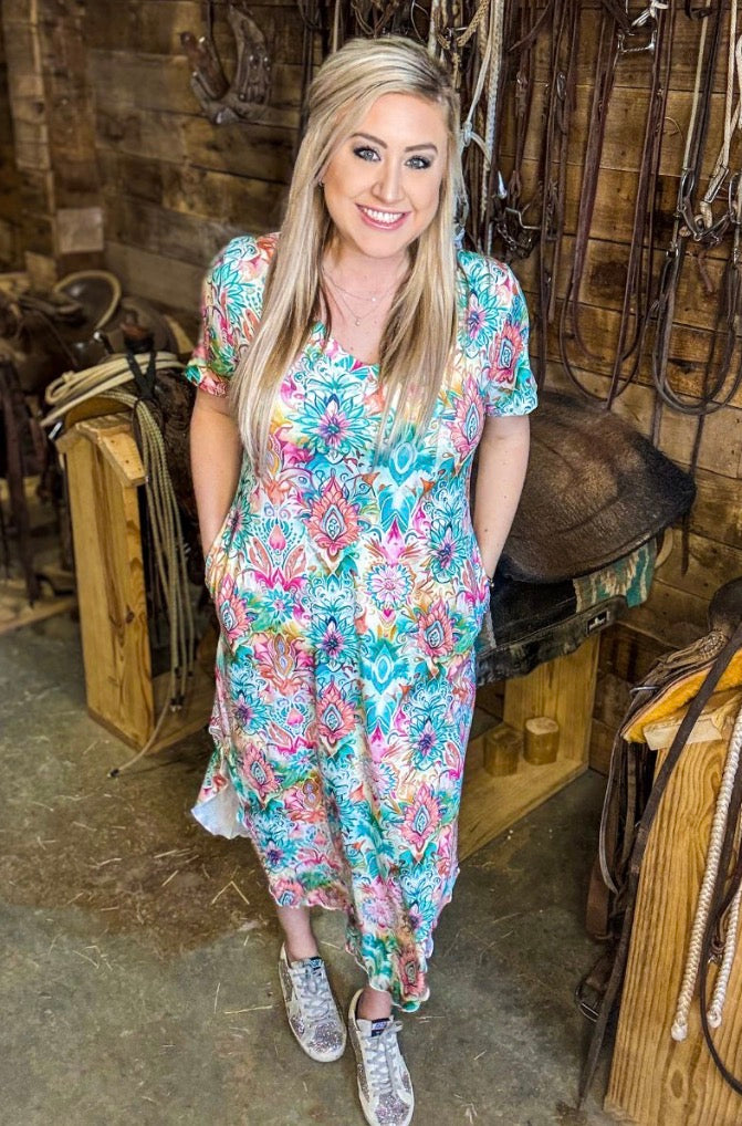 Sterling Kreek Pink Skies Maxi Dress