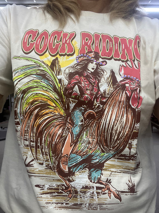 Bling Cock Riding Graphic Tee