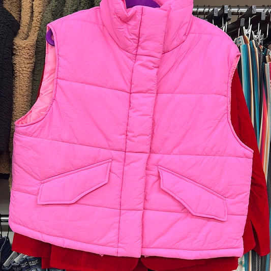 She + Sky Pink Puffer Vest