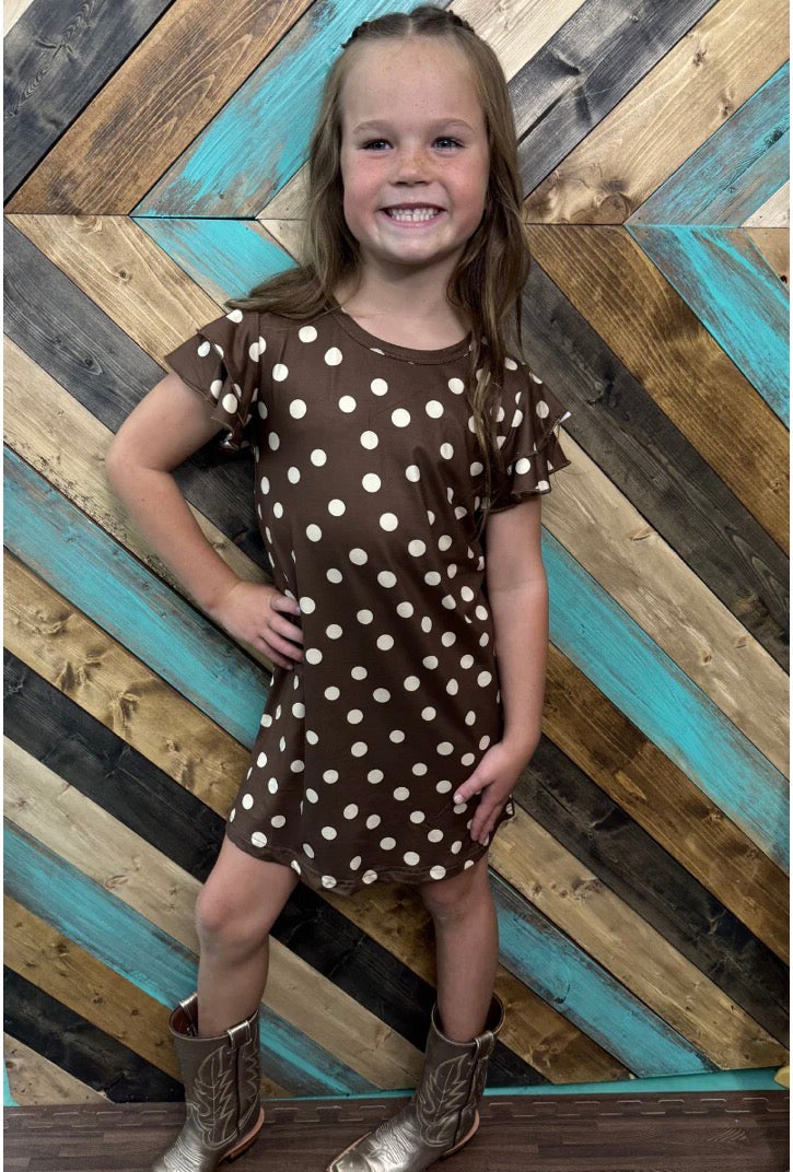 Mini Mocha Dot Dress