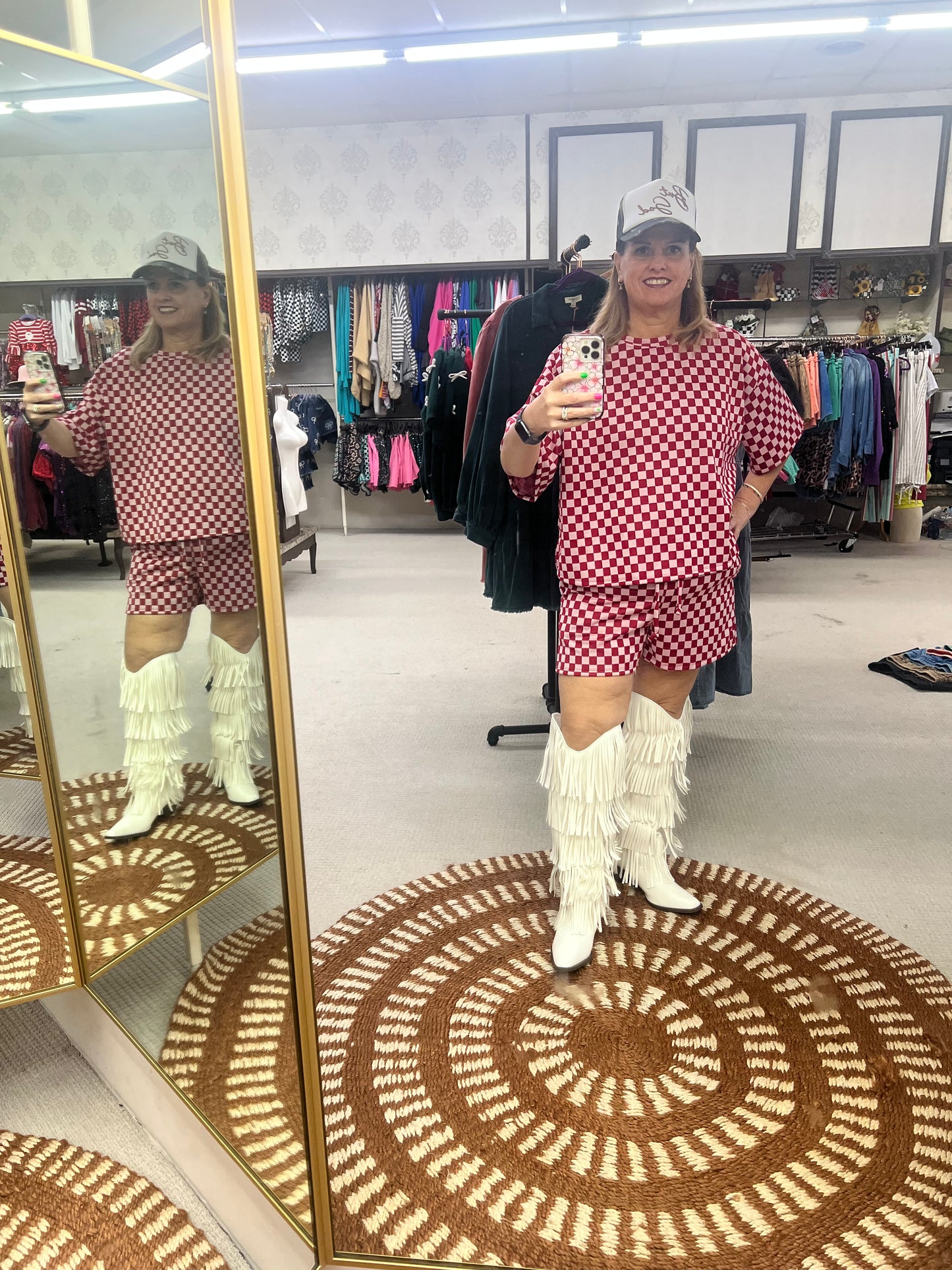 Ces Femme Checkered Short Set