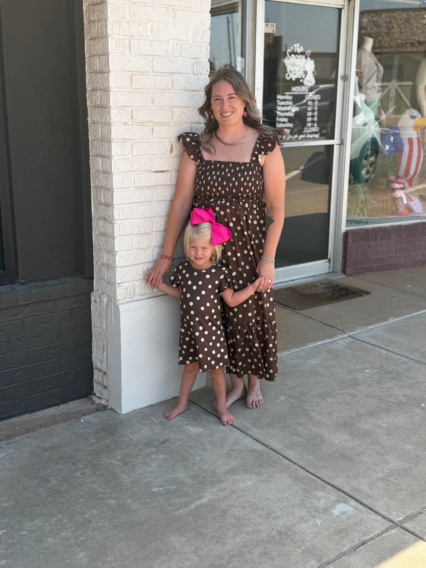 Mini Mocha Dot Dress