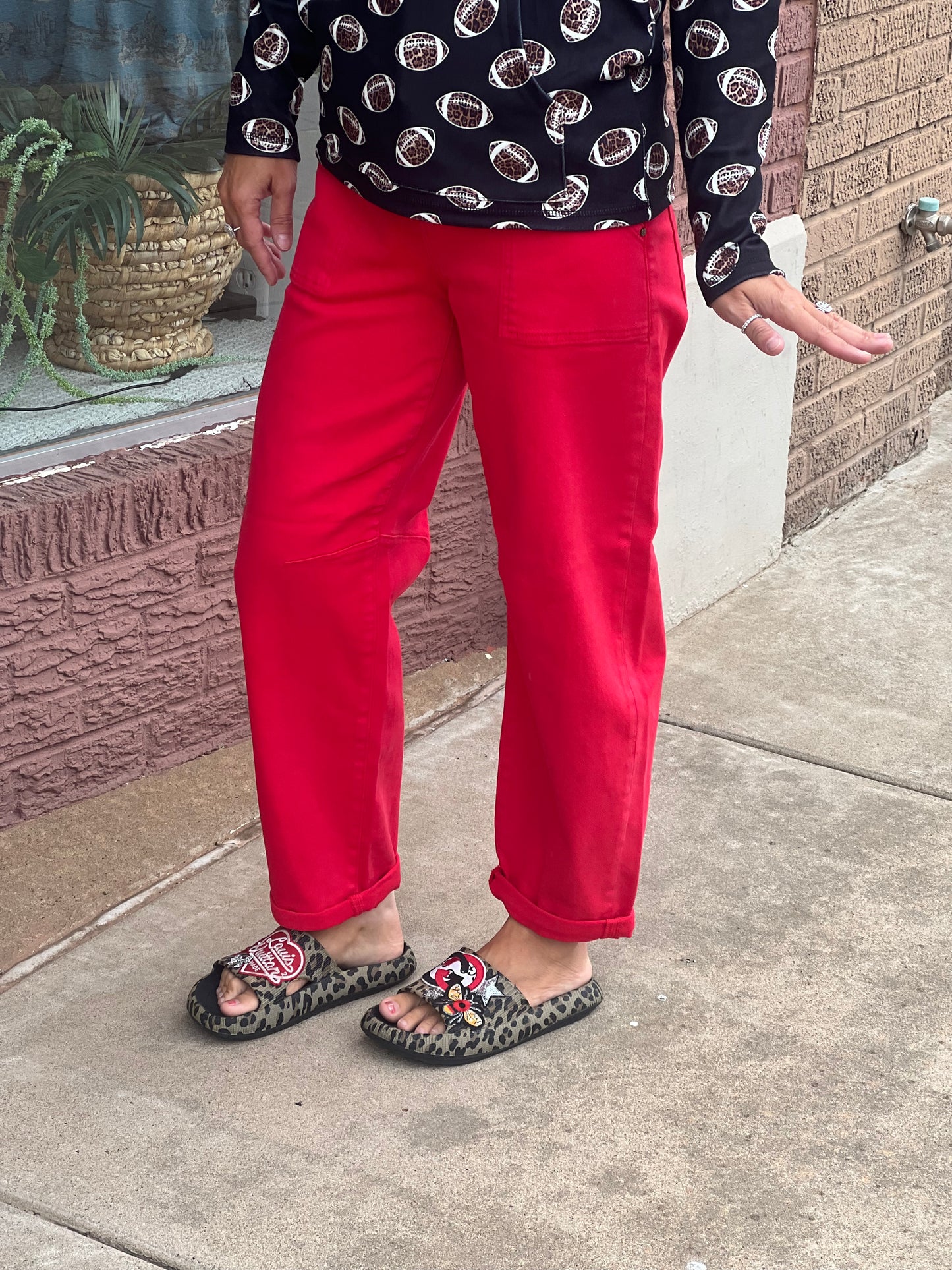 Risen Barrel Red Jeans
