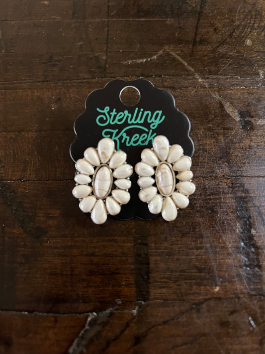 Sterling Kreek white pendant earrings