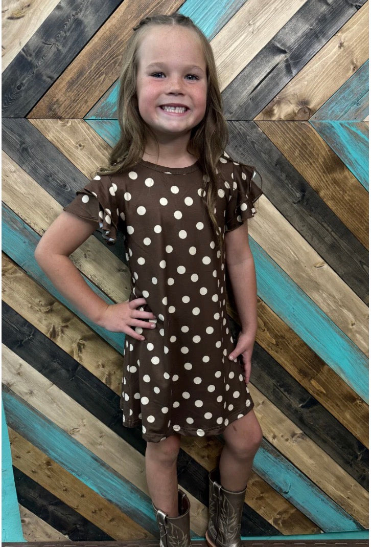 Mini Mocha Dot Dress