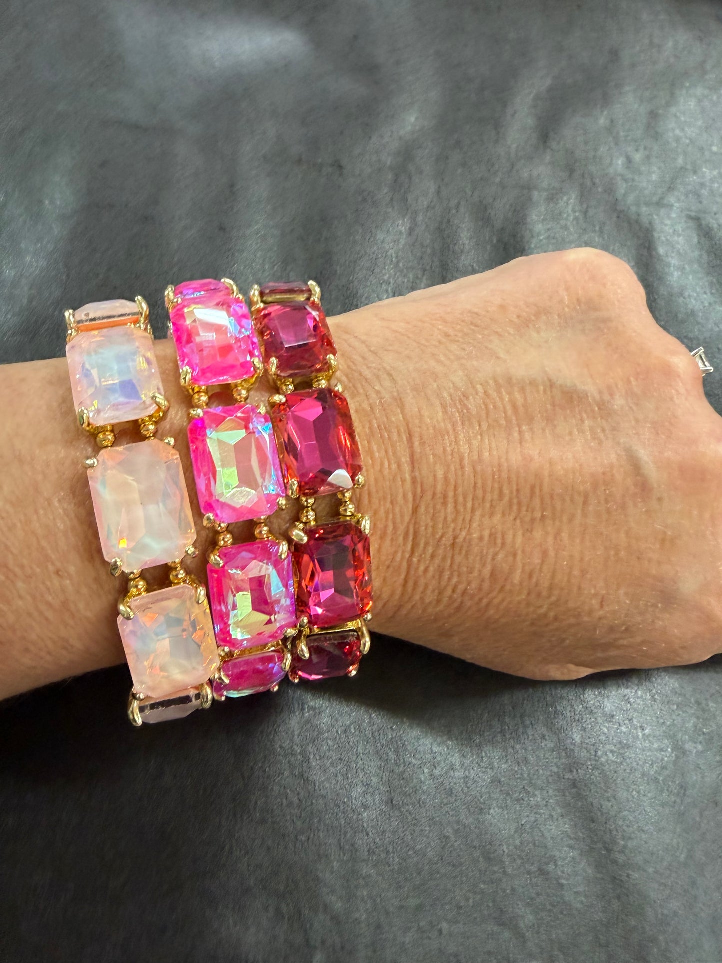 Rectangle Crystal Stretch Bracelet