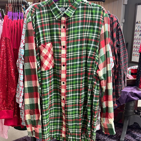 One 24 Rags Assorted Christmas Button Up Flannel