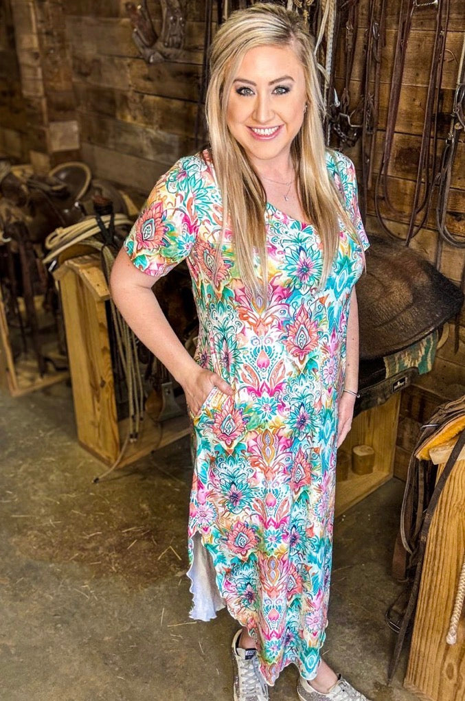 Sterling Kreek Pink Skies Maxi Dress