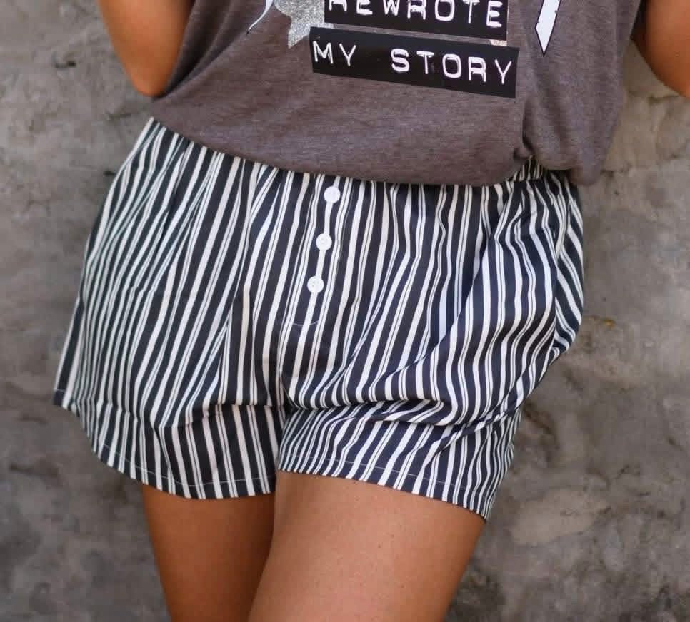 Striped Boxer Shorts w/ Pockets