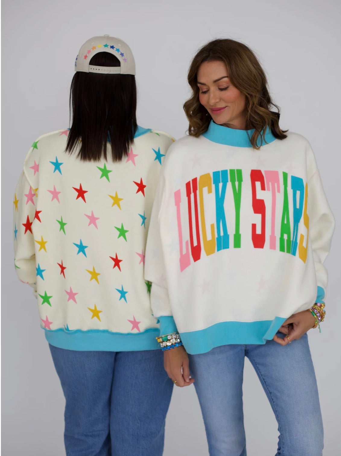 Lucky Stars 2-sided Mock Sweatshirt