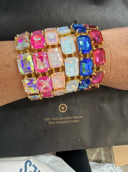 Rectangle Crystal Stretch Bracelet