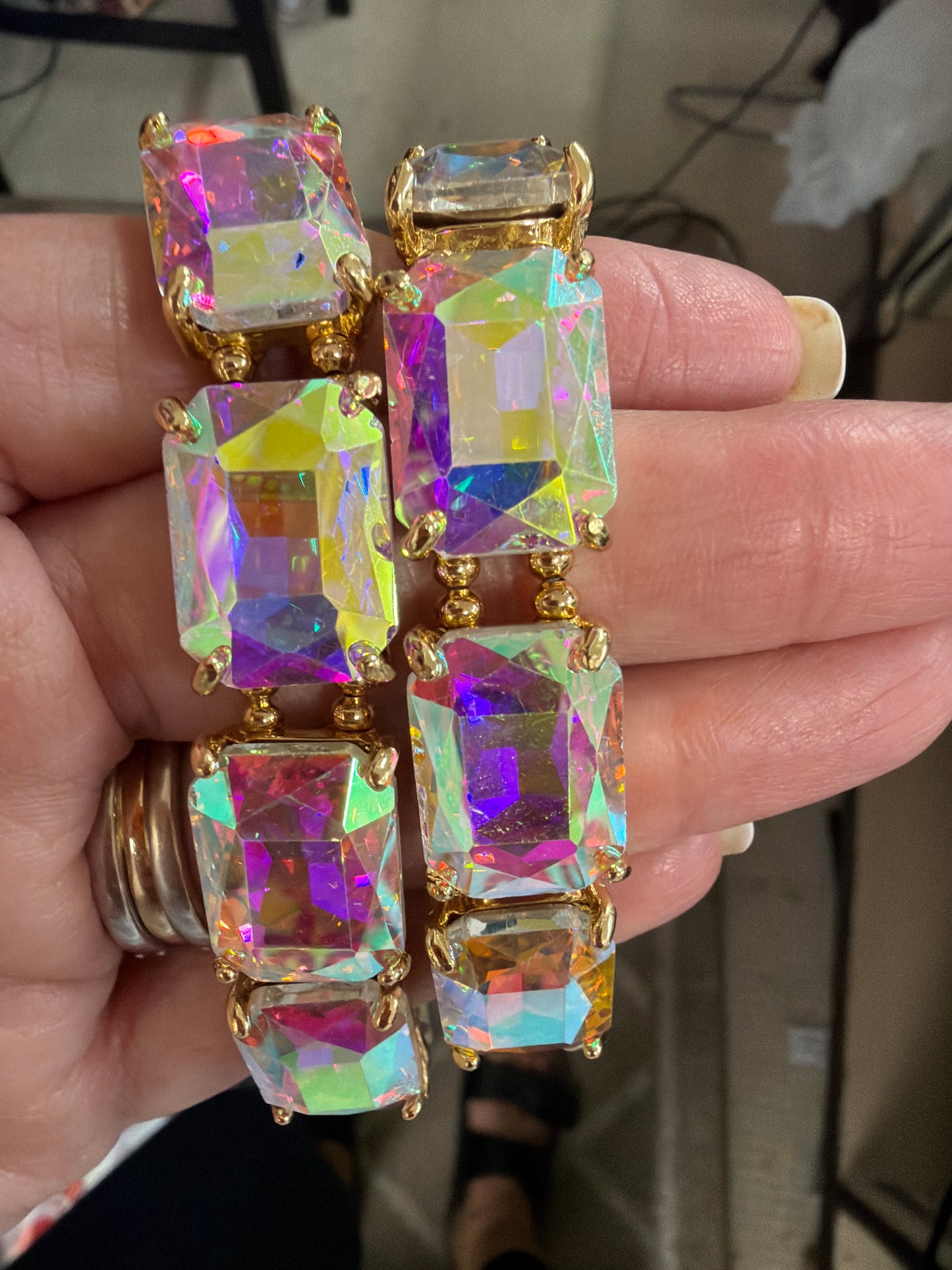Rectangle Crystal Stretch Bracelet