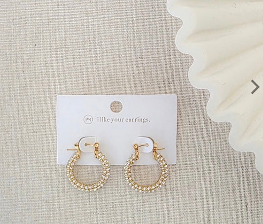Lizzie Pave Hoops-waterproof