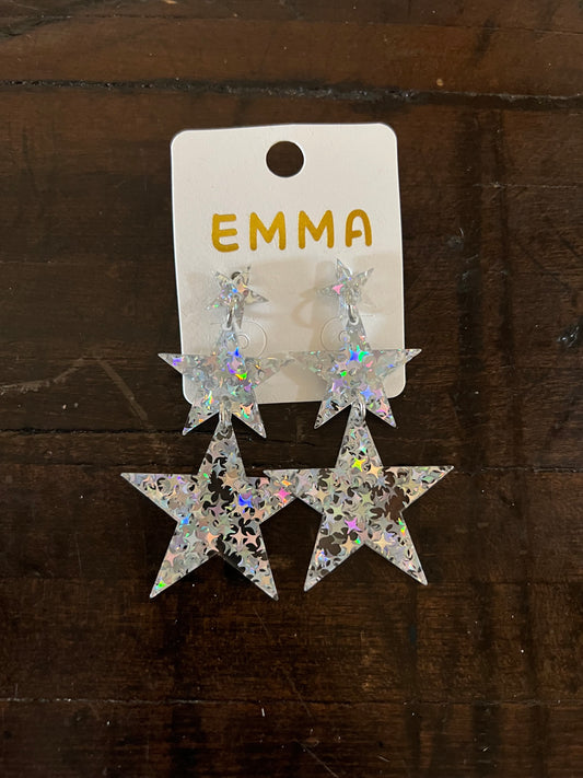 Star Earrings- Silver
