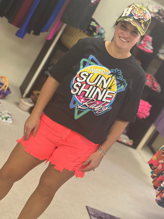 One24Rags Sunshine Baby Black Tee