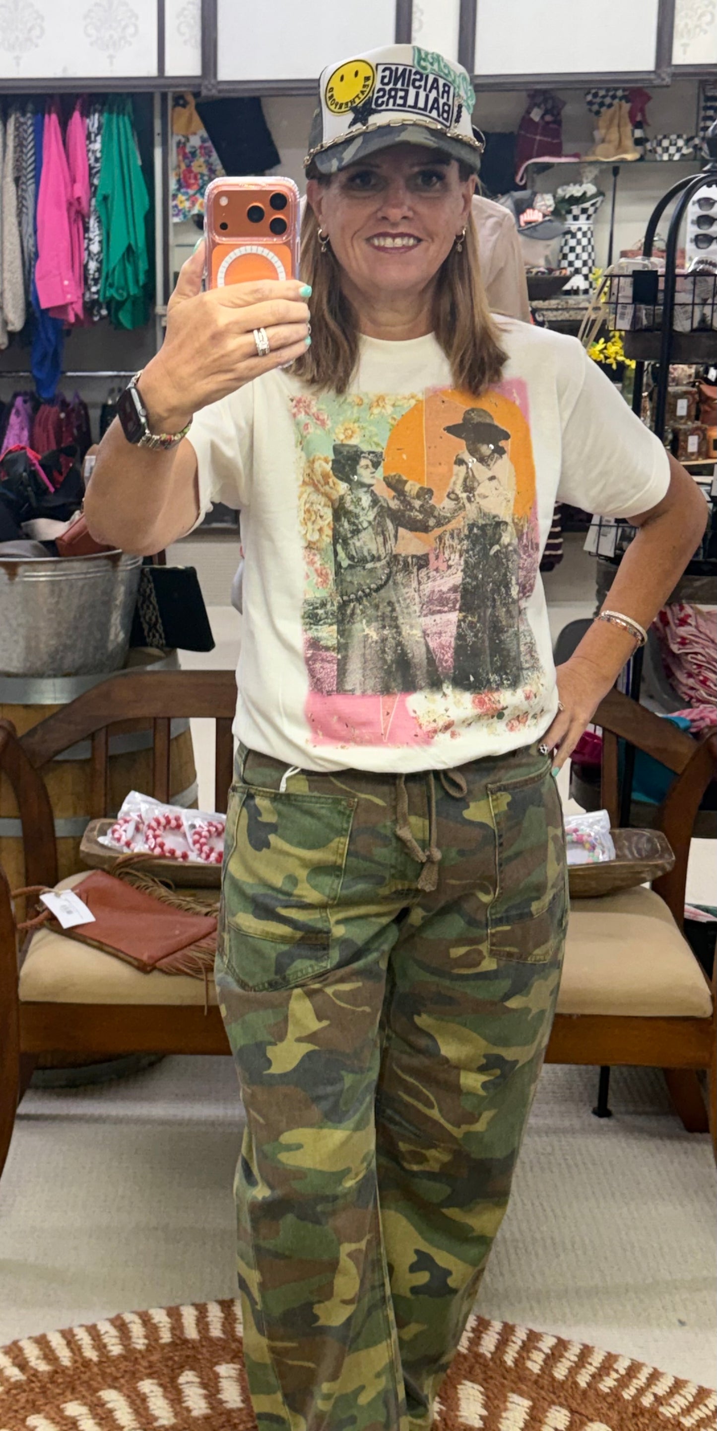 Risen Relaxed Camo Barrel Jeans