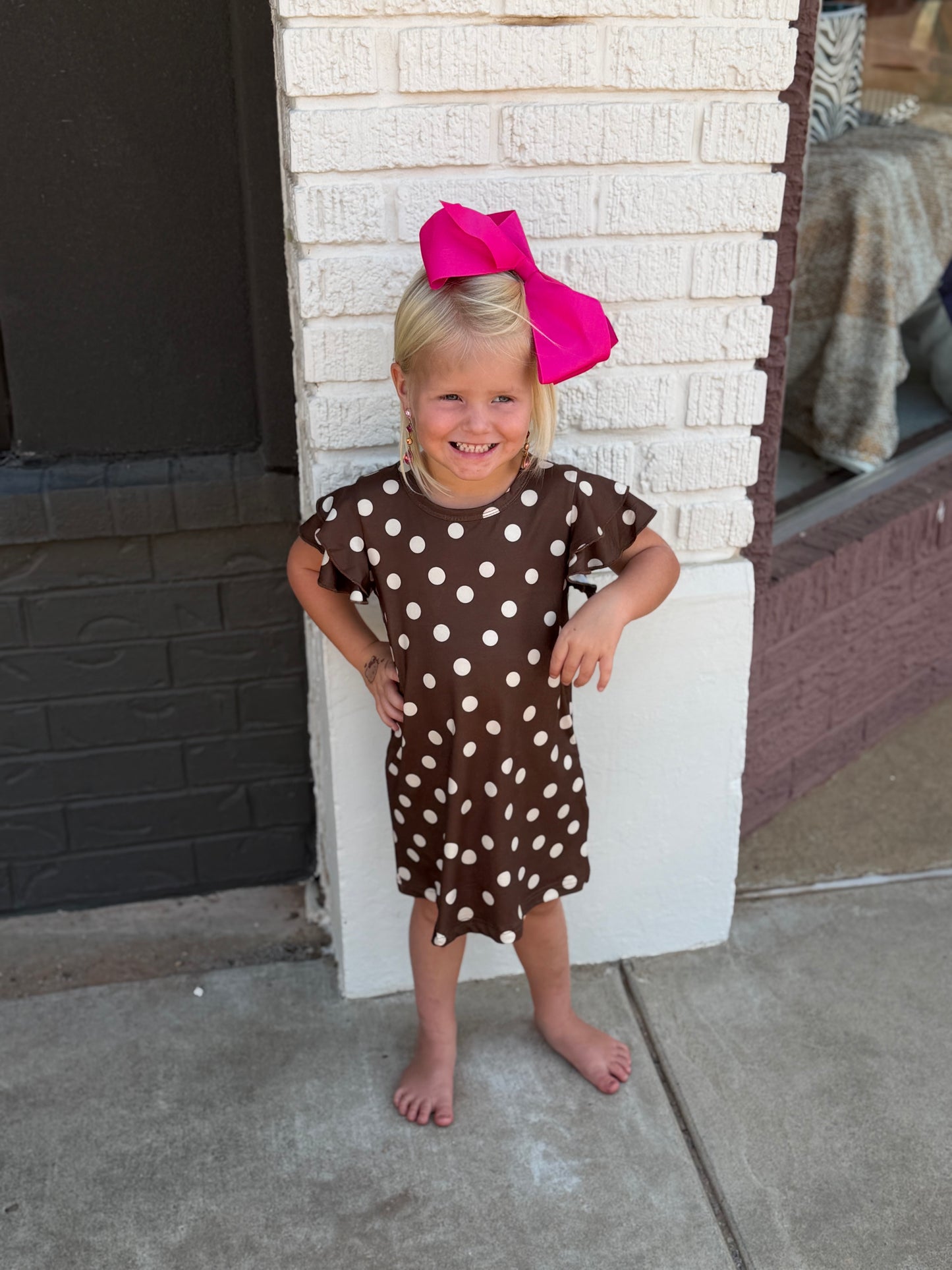 Mini Mocha Dot Dress
