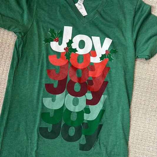 One 24 Rags Joyful Green Holiday Tee