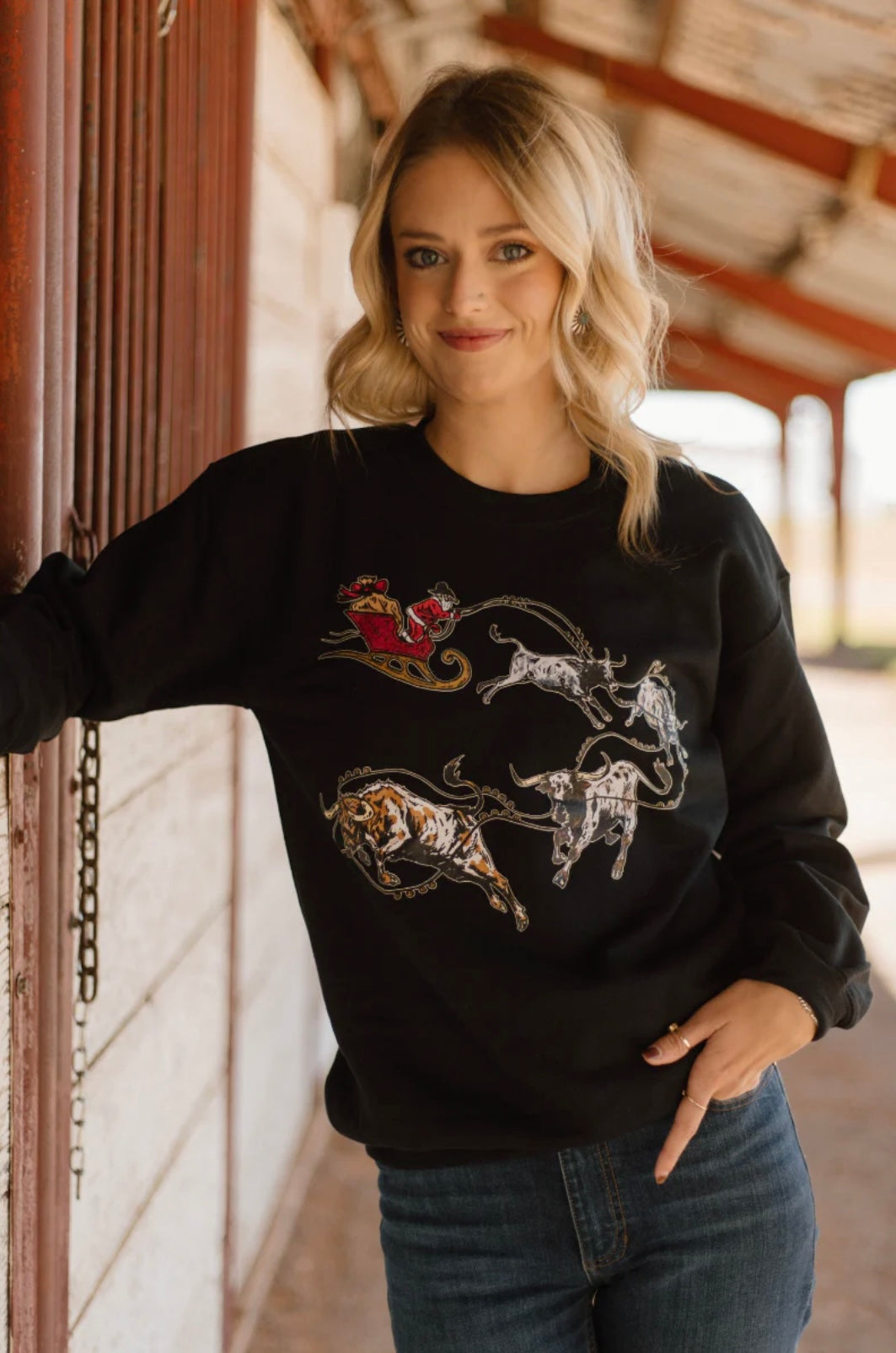 Sterling Kreek Santa's Cattle Drive Pullover